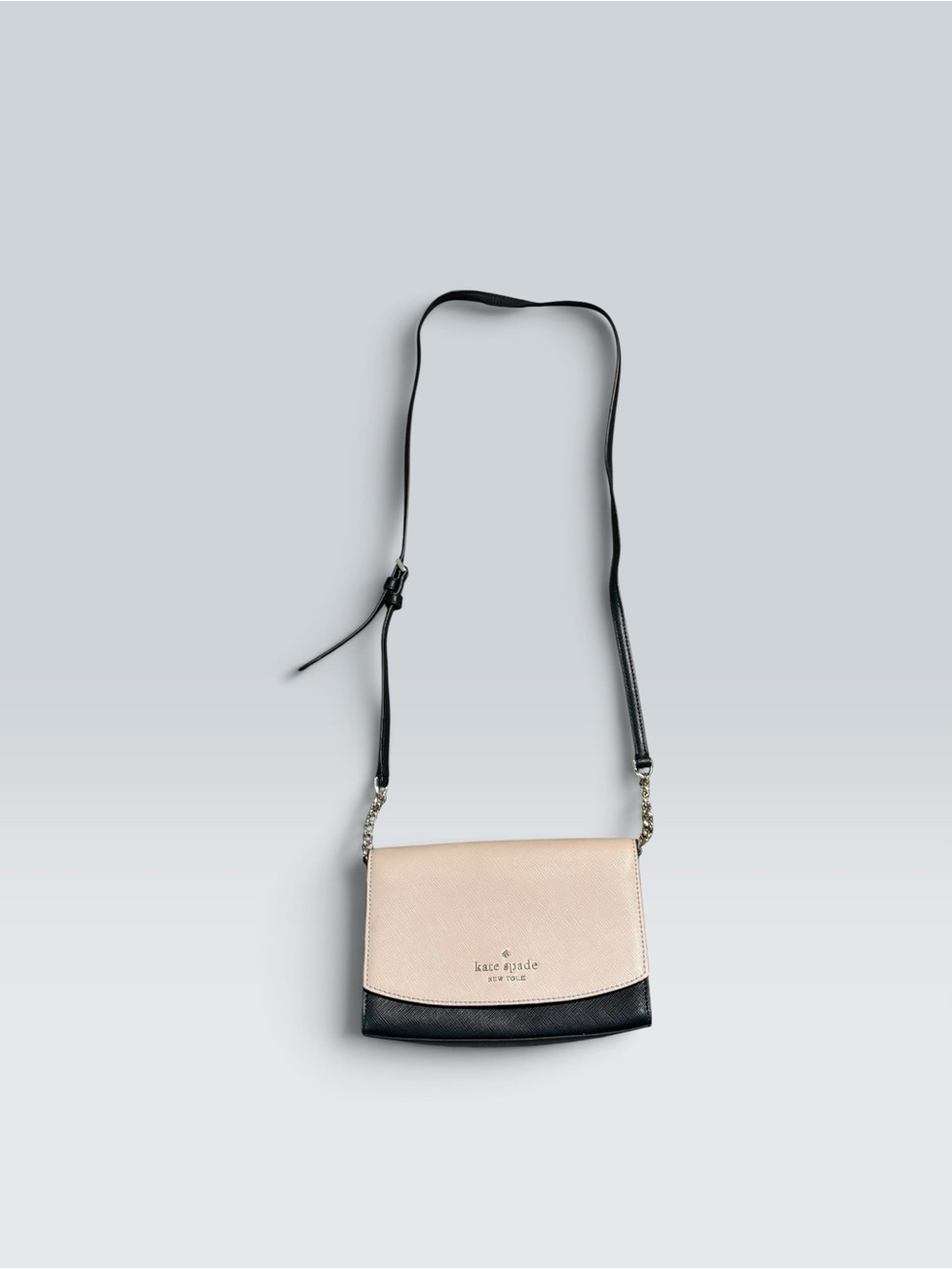 Kate Spade Staci Small Flap Crossbody Warm Beige Black Colorblock